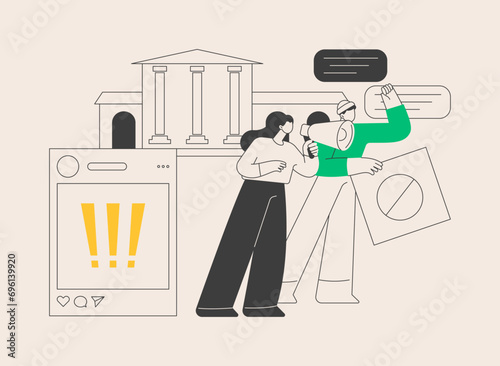 Student activism abstract concept vector illustration.