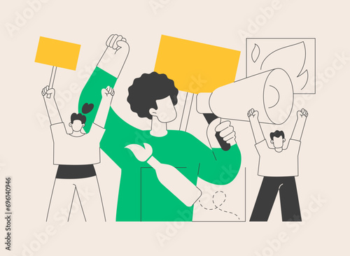 Mass protest abstract concept vector illustration.
