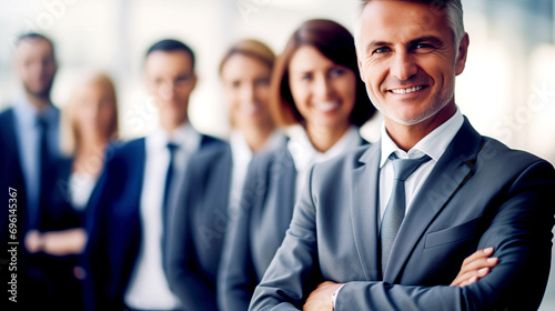 portrait of smiling business team