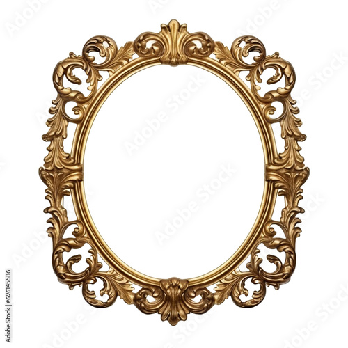Frame for paintings mirrors isolated on transparent background