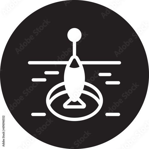 ice fishing glyph icon