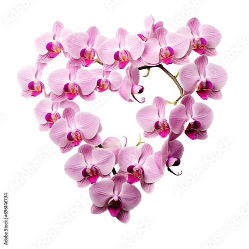 Fresh moth orchid flowers heart shape flower isolated on transparent background