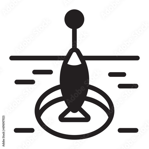 ice fishing glyph icon