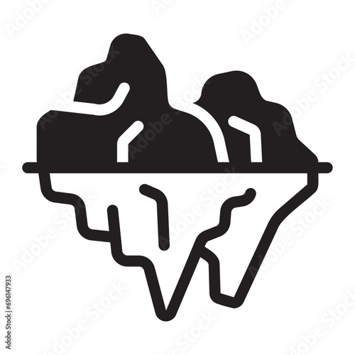 iceberg glyph icon