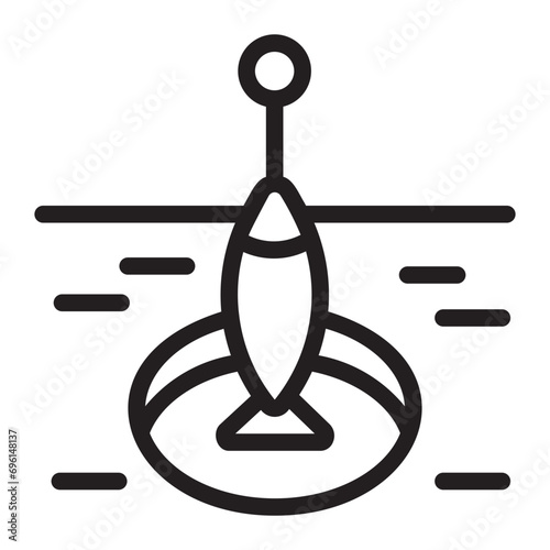 ice fishing line icon
