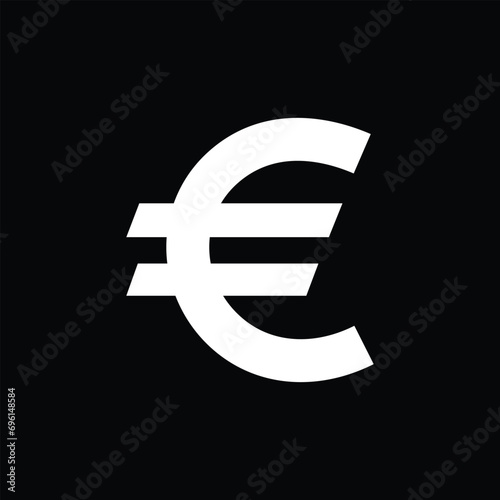 euro sign on black