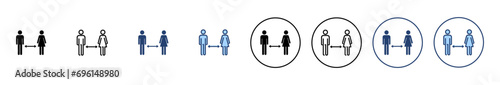 Social distancing vector. social distance sign and symbol. self quarantine sign