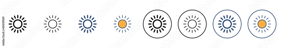 Sun icon vector. Brightness sign and symbol Sun icon vector. Brightness sign and symbol
