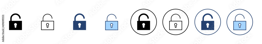 Unlock icon vector. Unlock sign and symbol. unlocked padlock icon Unlock icon vector. Unlock sign and symbol. unlocked padlock icon