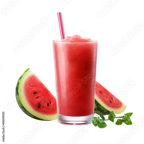 Fresh watermelon juice isolated on transparent background