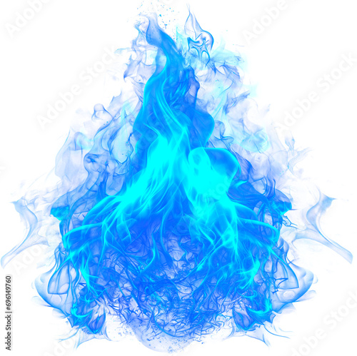 transparent blue flame particles