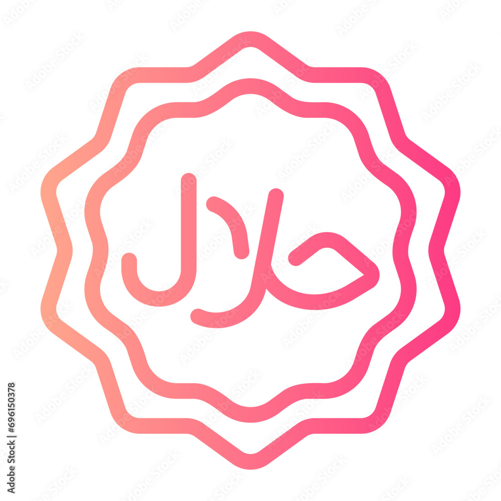 Obraz premium halal gradient icon