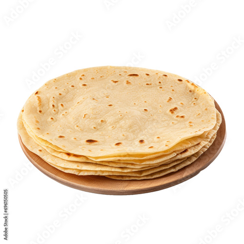 Freshly made tortilla isolated on transparent background