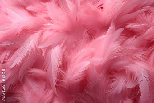 fluffy, and pink feathers,
