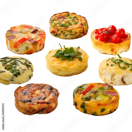 Frittatas isolated on transparent background