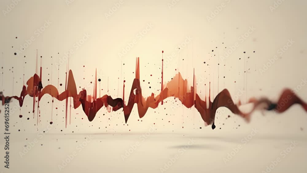 Minimal animation of a pulsing heartbeat, overlaid with abstract shapes and textures.