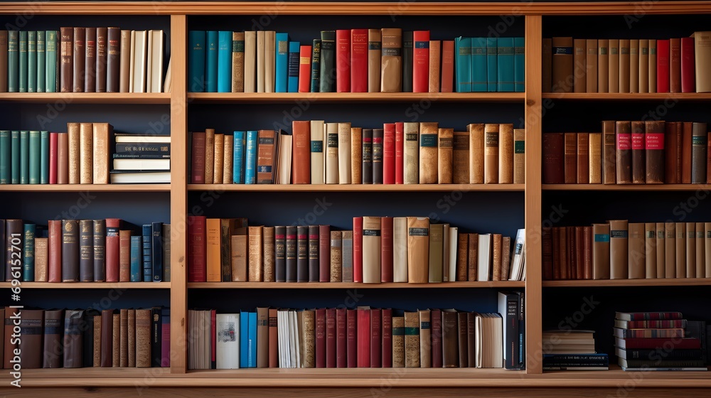 Photo of library bookshelves copy space image Photo of library bookshelves copy space image