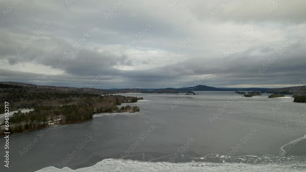 Frozen lake on a cloudy day Frozen lake on a cloudy day