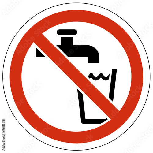 Non potable warning sign and labels