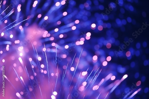 Colourful fireworks purple violet blue salute new year 2024 magic night traditional culture bright light effect show illuminated celebrate december sky fire bang sparkle burst pyrotechnics atmosphere