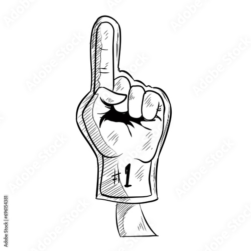 foam finger handdrawn illustration