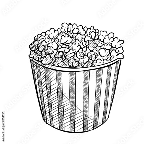 popcorn handdrawn illustration