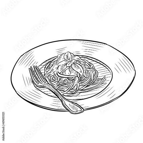 spaghetti handdrawn illustration