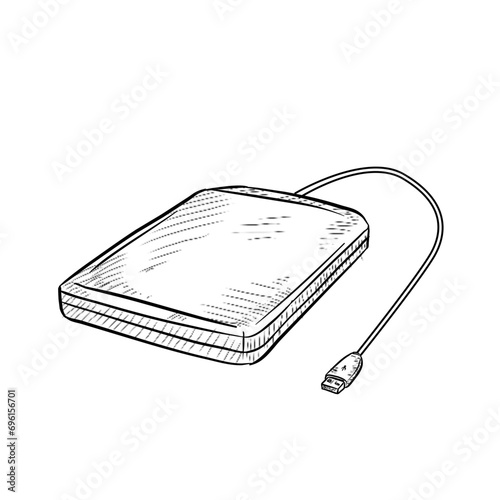 harddisk handdrawn illustration