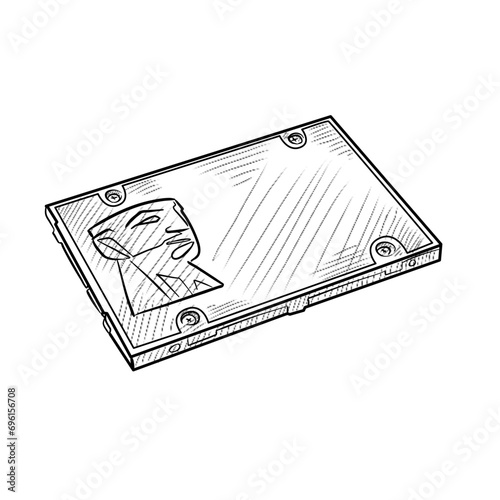 harddisk handdrawn illustration