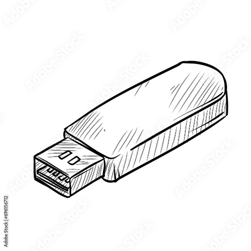 USB drive handdrawn illustration