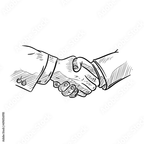 shake hands handdrawn illustration