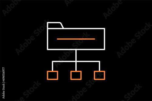 file explorer illustration in dark style. Flat vector illustration.