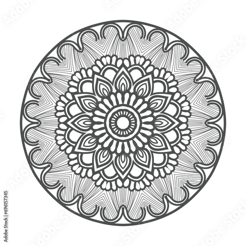 Vector luxury mandala template background and ornamental design for coloring page, greeting card, invitation, tattoo, floral mandala.
