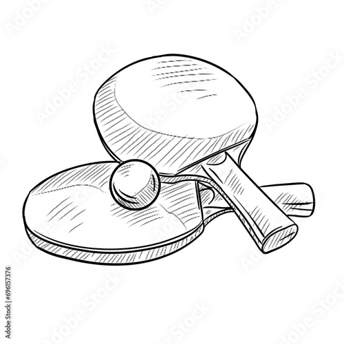 ping pong ball handdrawn illustration