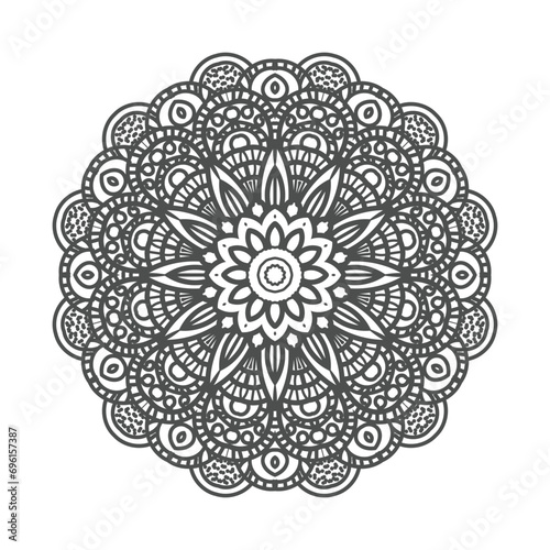 Vector luxury mandala template background and ornamental design for coloring page, greeting card, invitation, tattoo, floral mandala. 