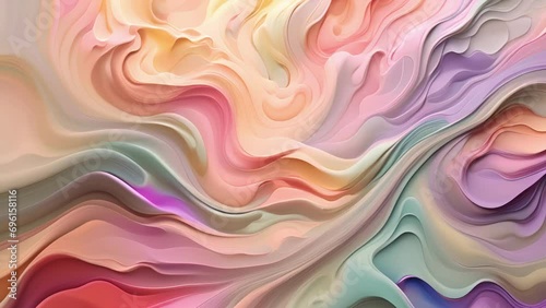 Minimal animation of pastel colors a soothing and calming movement of soft pastel shades blending and swirling together. photo
