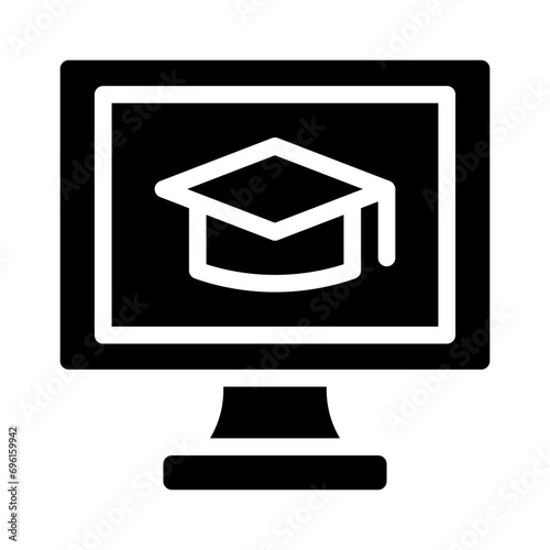 mortarboard glyph style vector icon for any project