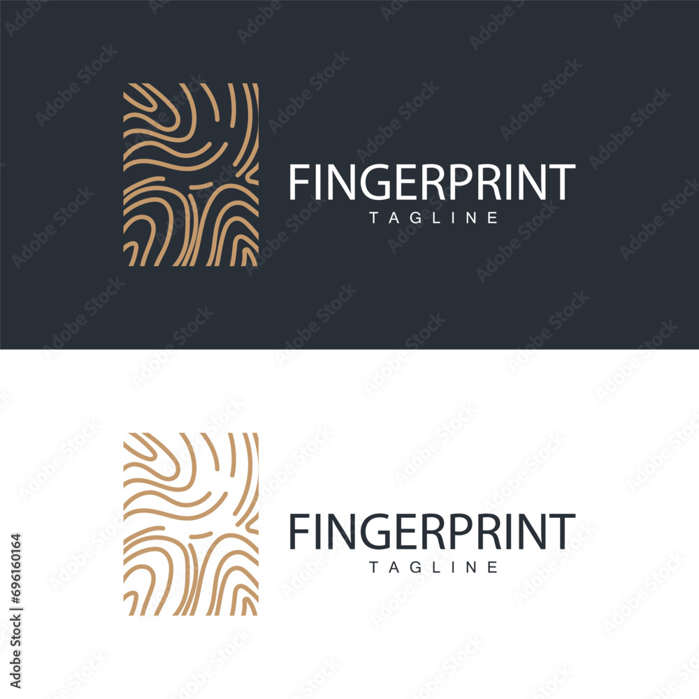 Simple and elegant modern identity fingerprint logo technology design for business branding