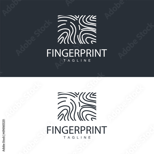 Simple and elegant modern identity fingerprint logo technology design for business branding