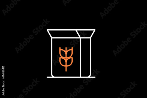  grain flakes illustration in dark style. Flat vector illustration.