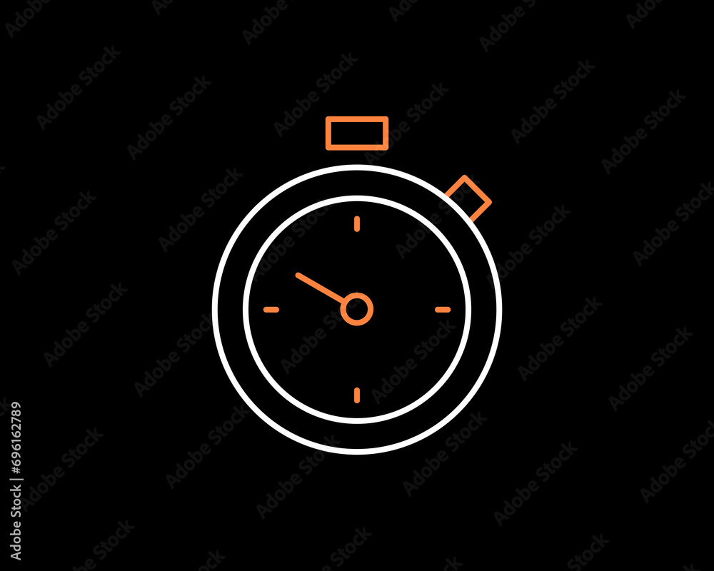 Obraz premium timer illustration in dark style. Flat vector illustration.