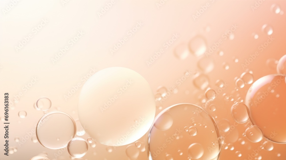 Pastel peach color bubbles, beige abstract background