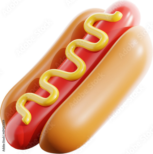 Hotdog 3D Illustration