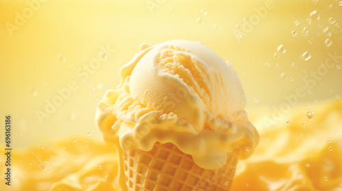 オレンジアイスクリームのテクスチャ背景素材 photo