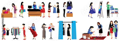 set of shopping women
