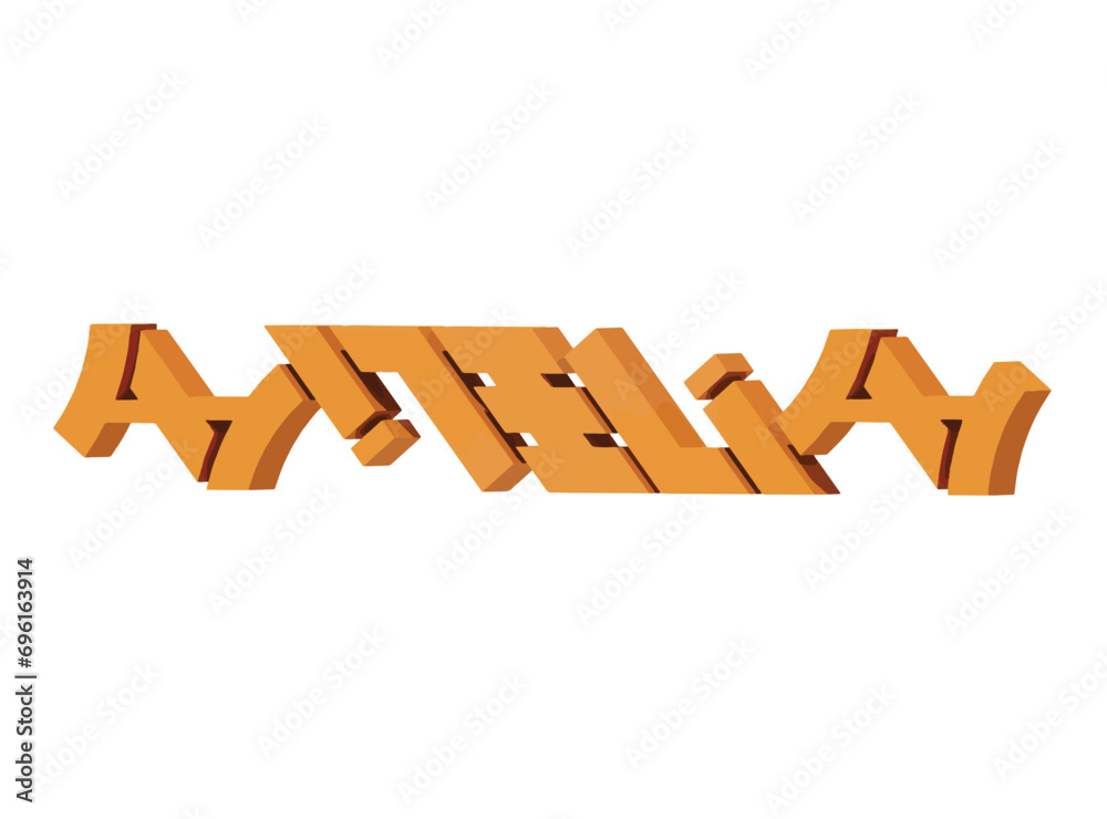 Logo Symbol 3D Word Amelia , suitable for use on clothing t shirt, jewelry Logo Symbol 3D Word Amelia , suitable for use on clothing t shirt, jewelry