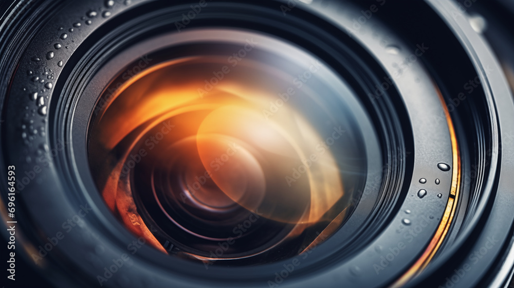 Camera Lens Close-Up. Generative AI. Camera Lens Close-Up. Generative AI.