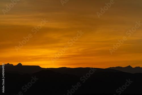 sunrise on the road on the way to the Codpa Valley in northern Chile