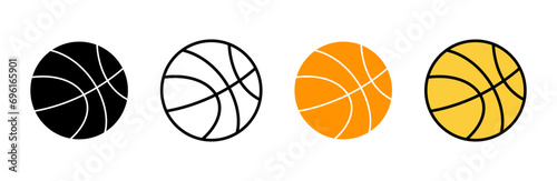 Basketball icon set vector. Basketball ball sign and symbol photo