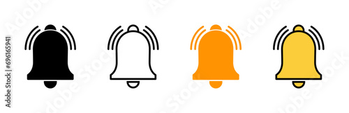 Bell Icon set vector. Notification sign and symbol for web site design